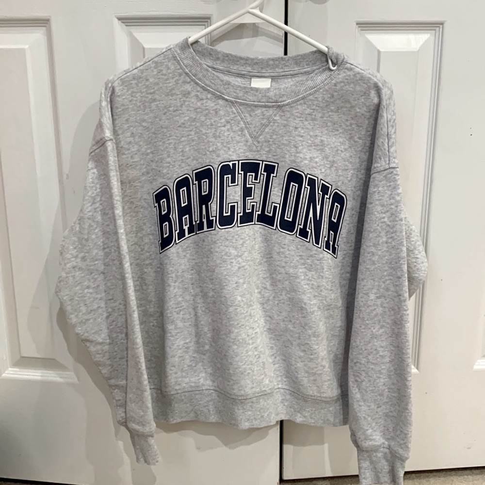 H&M Gray Barcelona Crewneck